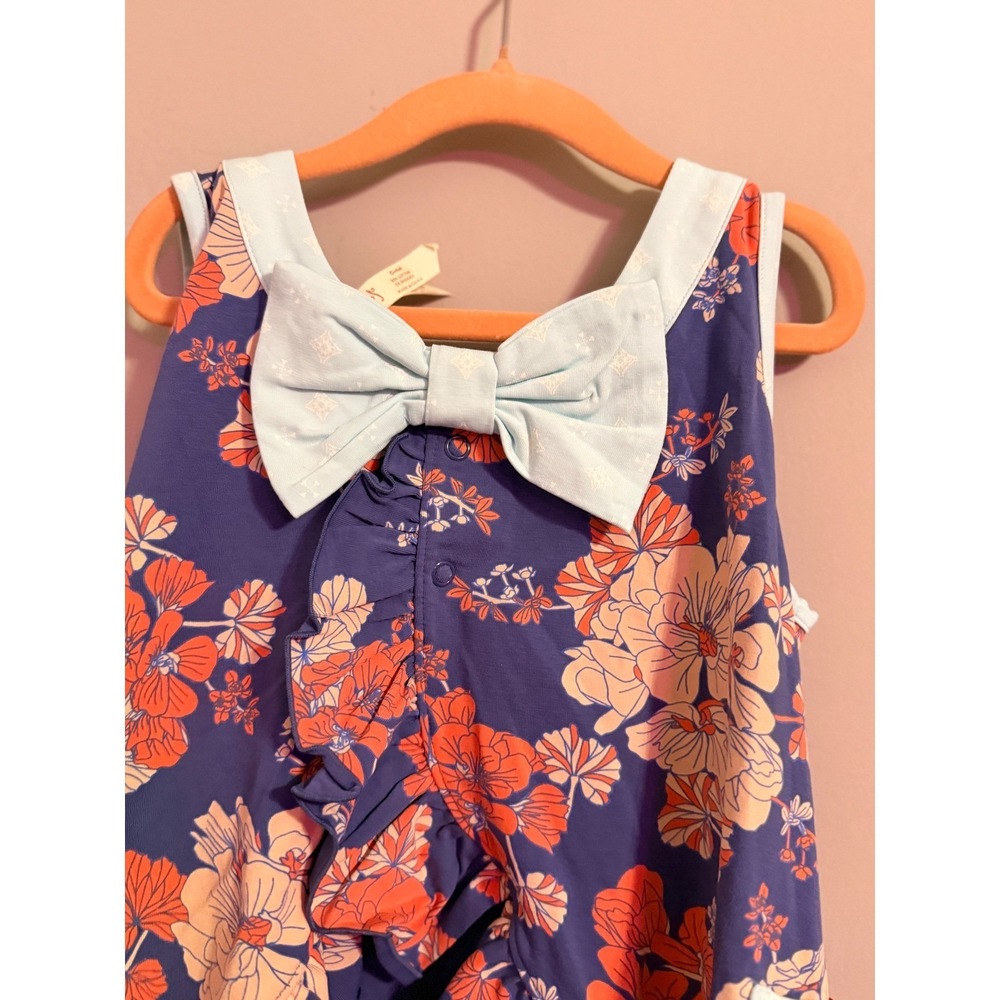 Matilda Jane Floral Ruffle top‎ Girls Kids Blue Orange Pink Flowers Bow Pockets - Picture 5 of 6